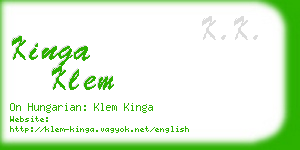 kinga klem business card